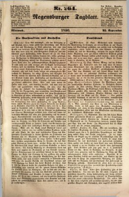 Regensburger Tagblatt Mittwoch 25. September 1850