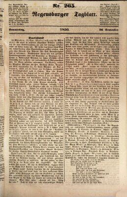 Regensburger Tagblatt Donnerstag 26. September 1850