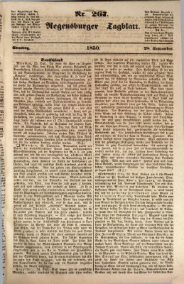 Regensburger Tagblatt Samstag 28. September 1850