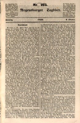 Regensburger Tagblatt Sonntag 6. Oktober 1850