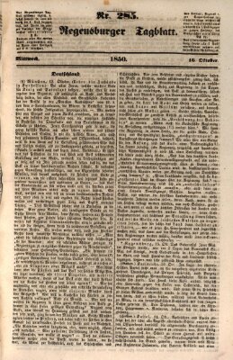 Regensburger Tagblatt Mittwoch 16. Oktober 1850