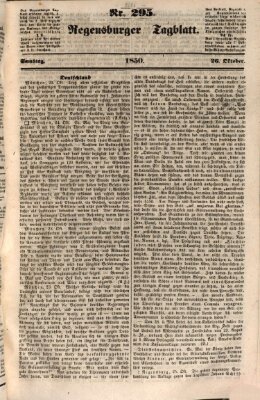 Regensburger Tagblatt Samstag 26. Oktober 1850