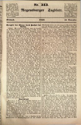 Regensburger Tagblatt Mittwoch 13. November 1850