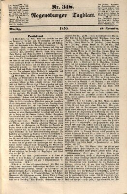 Regensburger Tagblatt Montag 18. November 1850