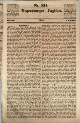 Regensburger Tagblatt Sonntag 1. Dezember 1850