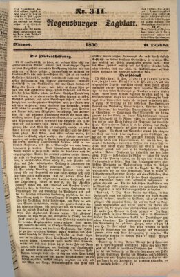 Regensburger Tagblatt Mittwoch 11. Dezember 1850