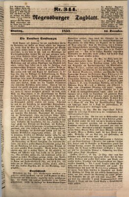 Regensburger Tagblatt Samstag 14. Dezember 1850