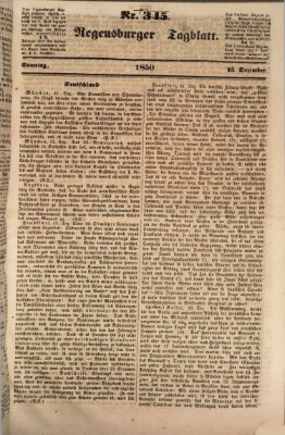 Regensburger Tagblatt Sonntag 15. Dezember 1850