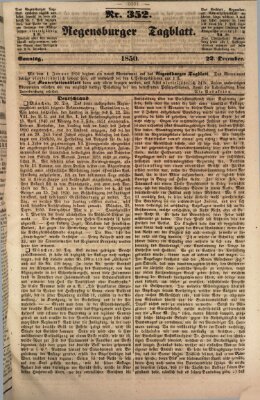 Regensburger Tagblatt Sonntag 22. Dezember 1850