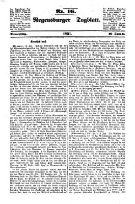 Regensburger Tagblatt Donnerstag 16. Januar 1851