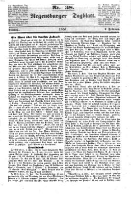 Regensburger Tagblatt Freitag 7. Februar 1851