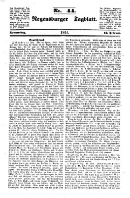 Regensburger Tagblatt Donnerstag 13. Februar 1851