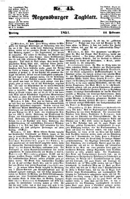 Regensburger Tagblatt Freitag 14. Februar 1851