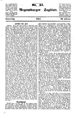 Regensburger Tagblatt Donnerstag 20. Februar 1851