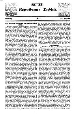 Regensburger Tagblatt Samstag 22. Februar 1851