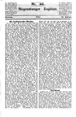 Regensburger Tagblatt Dienstag 25. Februar 1851