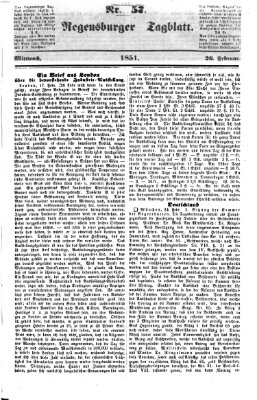 Regensburger Tagblatt Mittwoch 26. Februar 1851