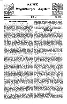 Regensburger Tagblatt Samstag 22. März 1851