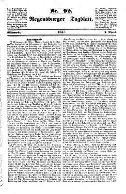 Regensburger Tagblatt Mittwoch 2. April 1851