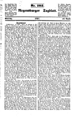 Regensburger Tagblatt Samstag 12. April 1851