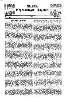 Regensburger Tagblatt Montag 14. April 1851