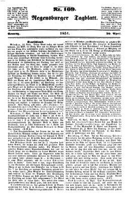 Regensburger Tagblatt Sonntag 20. April 1851