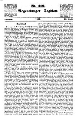 Regensburger Tagblatt Dienstag 22. April 1851