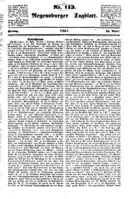 Regensburger Tagblatt Freitag 25. April 1851