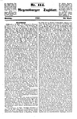 Regensburger Tagblatt Samstag 26. April 1851