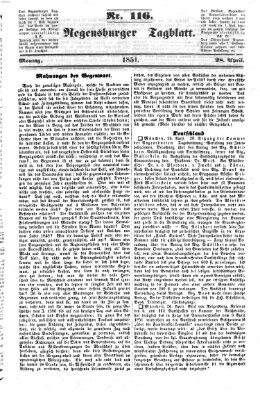 Regensburger Tagblatt Montag 28. April 1851