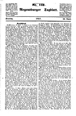 Regensburger Tagblatt Dienstag 29. April 1851