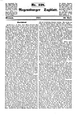 Regensburger Tagblatt Mittwoch 30. April 1851