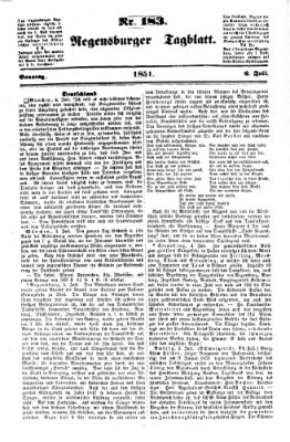 Regensburger Tagblatt Sonntag 6. Juli 1851