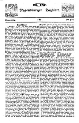 Regensburger Tagblatt Donnerstag 10. Juli 1851