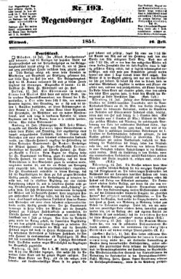 Regensburger Tagblatt Mittwoch 16. Juli 1851