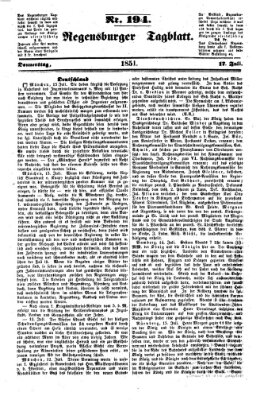 Regensburger Tagblatt Donnerstag 17. Juli 1851