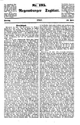 Regensburger Tagblatt Freitag 18. Juli 1851