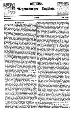 Regensburger Tagblatt Sonntag 20. Juli 1851