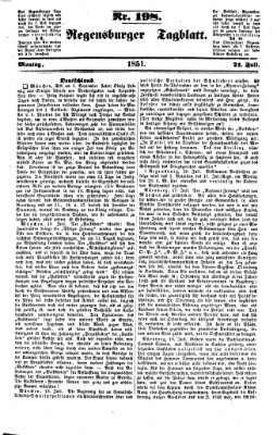 Regensburger Tagblatt Montag 21. Juli 1851