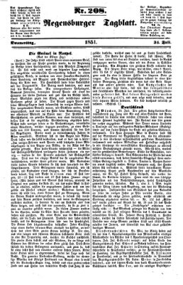 Regensburger Tagblatt Donnerstag 31. Juli 1851