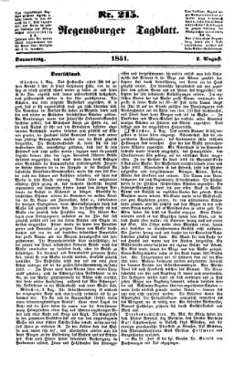 Regensburger Tagblatt Donnerstag 7. August 1851