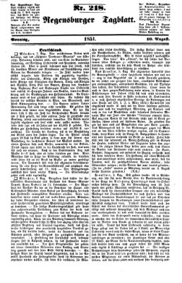 Regensburger Tagblatt Sonntag 10. August 1851