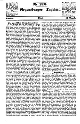 Regensburger Tagblatt Dienstag 12. August 1851