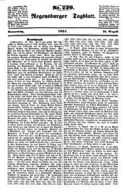 Regensburger Tagblatt Donnerstag 21. August 1851