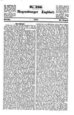 Regensburger Tagblatt Freitag 22. August 1851