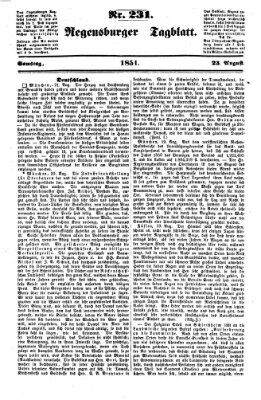 Regensburger Tagblatt Samstag 23. August 1851