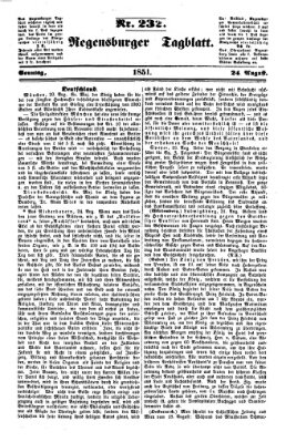 Regensburger Tagblatt Sonntag 24. August 1851