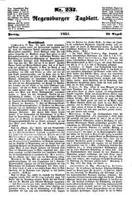 Regensburger Tagblatt Freitag 29. August 1851