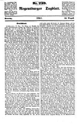 Regensburger Tagblatt Sonntag 31. August 1851