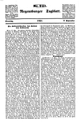 Regensburger Tagblatt Dienstag 2. September 1851